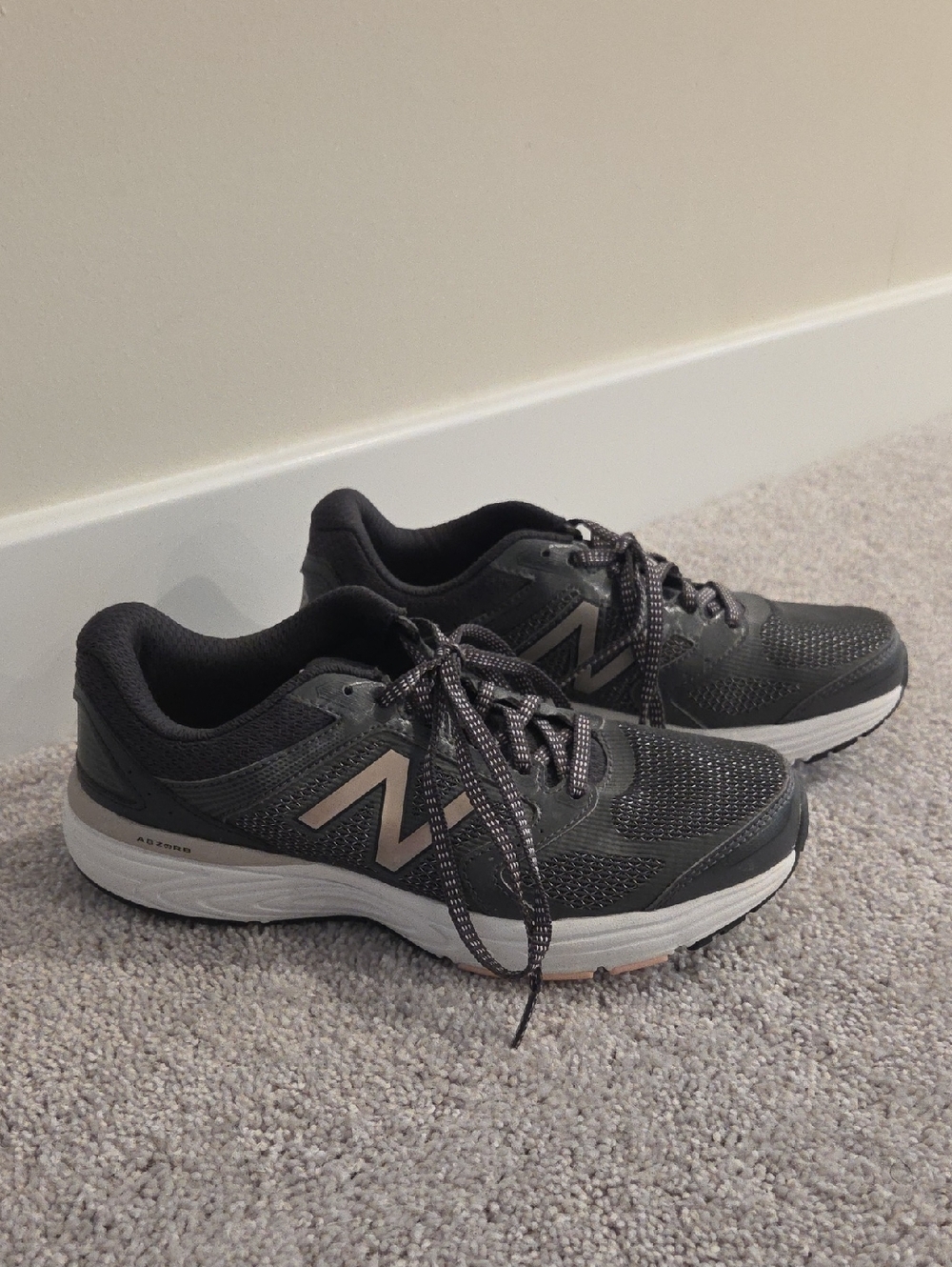 New Balance Women’s Charcoal and Light Pink Athletic Running Shoes